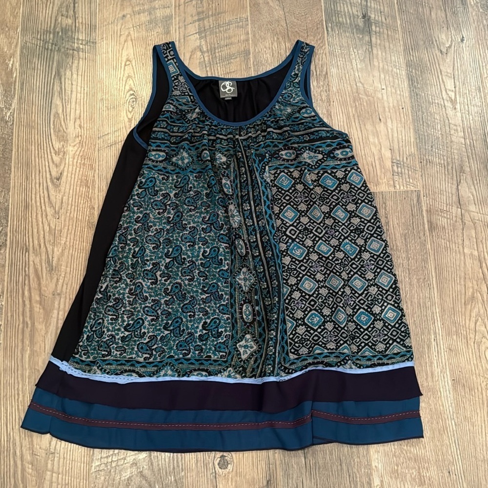 One September Woman’s Blue Patterned Dress Size Large